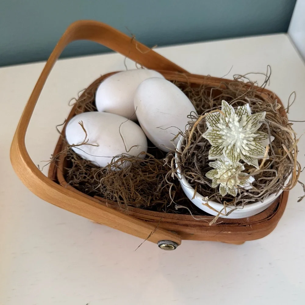 Spring Easter Decor Centerpiece Vignette Neutral Farmhouse Cozy Cottage